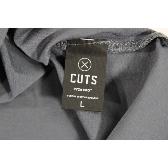 New Cuts Clothing Split-Hem Henley Crew T-Shirt, Gray Mens Size L Pyca Pro - Picture 8 of 11
